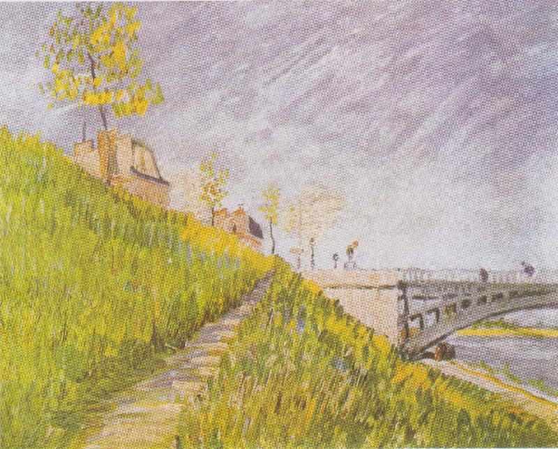 Vincent Van Gogh Seine shore at the Pont de Clichy Spain oil painting art